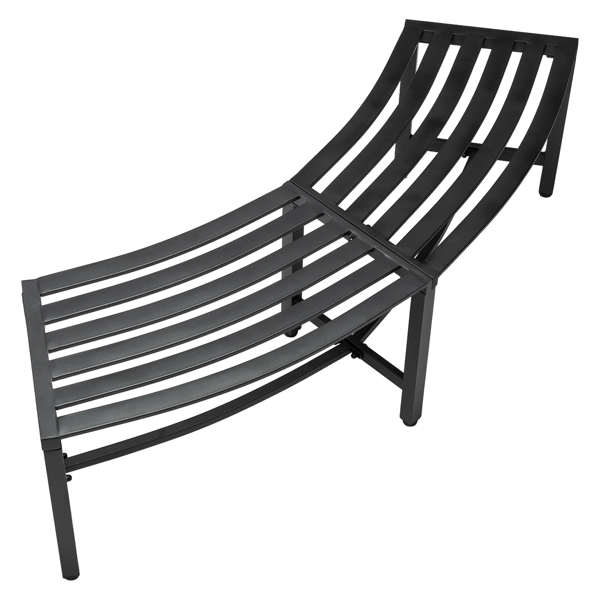黑色 141*35.5*40cm 双人位 弧形 铁长椅-10