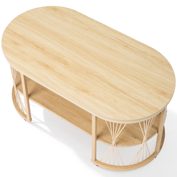 原木色 96*50*46cm 椭圆形 密度板贴三胺+铁 双层绳编 热转印 茶几-14