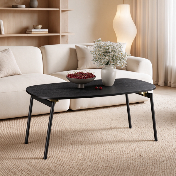 【禁售AM】 黑色 100*50*45cm 中纤板贴三胺+铁 折叠 茶几 CT0BLREL-12