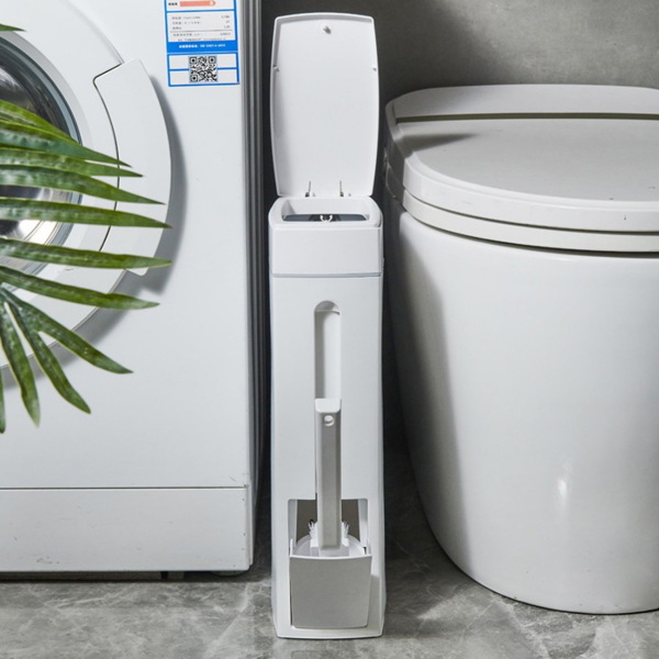 卫生间带刷夹缝垃圾桶+1卷垃圾袋-10