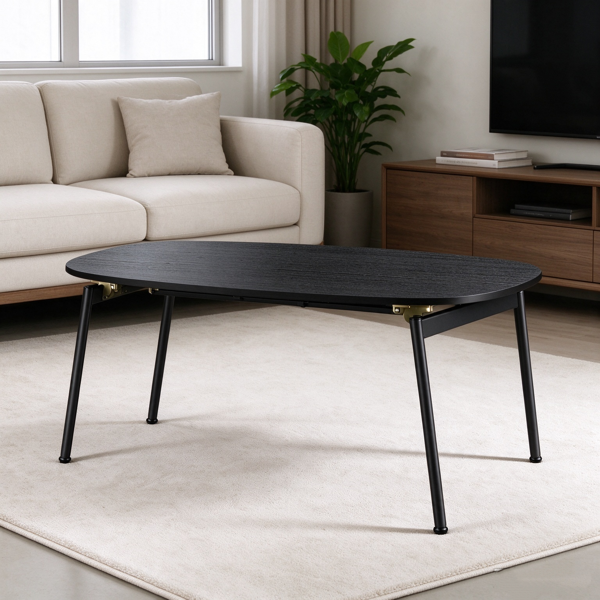 【禁售AM】 黑色 80*40*45cm 中纤板贴三胺+铁 折叠 茶几  CT0BLRES-9