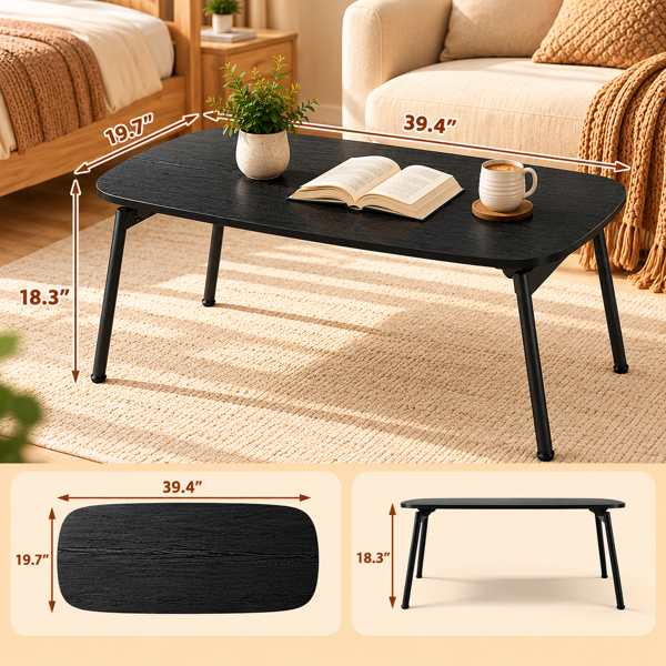 【禁售AM】 黑色 100*50*45cm 中纤板贴三胺+铁 折叠 茶几 CT0BLREL-6