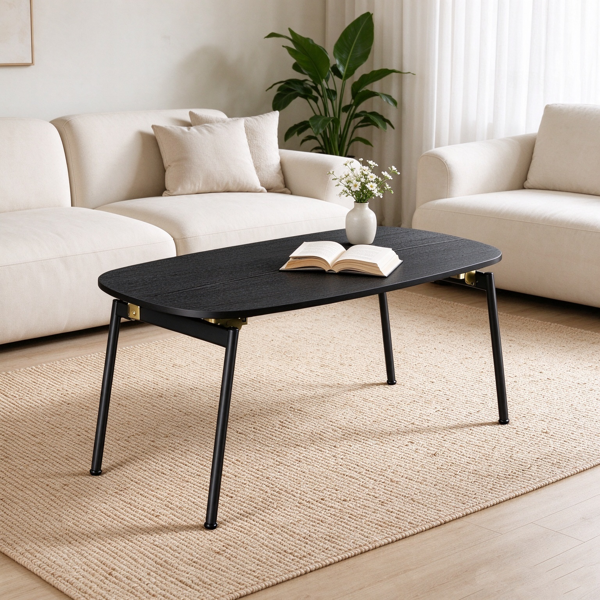 【禁售AM】 黑色 100*50*45cm 中纤板贴三胺+铁 折叠 茶几 CT0BLREL-14
