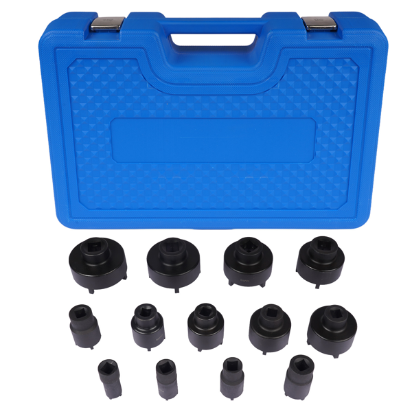螺母套筒套件 13Pcs Nut Socket Set w/ 1/2" Drive 4 External Teeth Replacement for most GM,Dodge, GMC-6