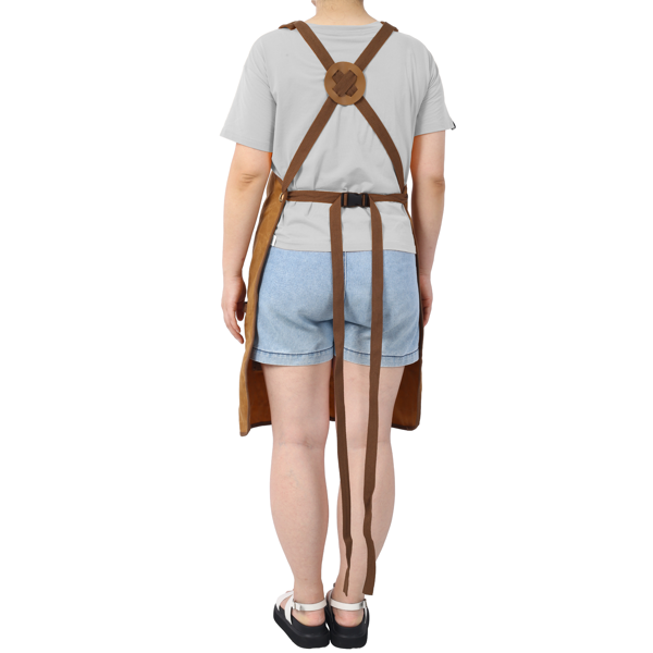 Long Heavy Duty Waxed Canvas Tool Apron, Carpenter Aprons, Woodworking Aprons, Carpenters Water-Resistant 18 Oz ,Fully Adjustable to Comfortably Fit Men and Women-5