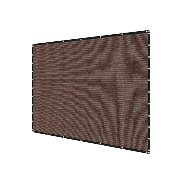 90%遮阳布10x12英尺，140 GSM HDPE藤架遮阳罩，带不锈钢护孔环，室外露台花园隐私屏，棕色-6