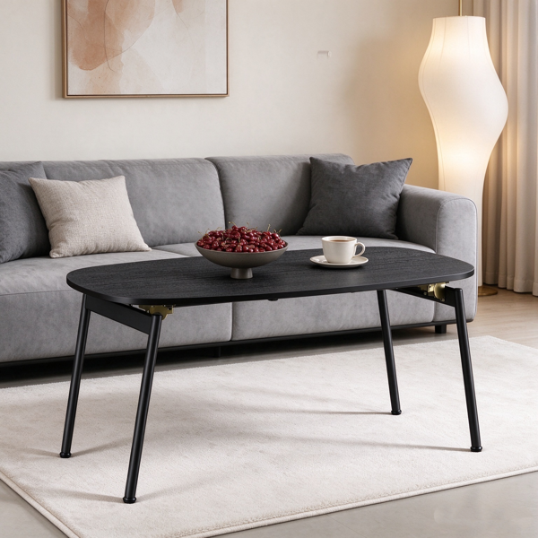 【禁售AM】 黑色 80*40*45cm 中纤板贴三胺+铁 折叠 茶几  CT0BLRES-12