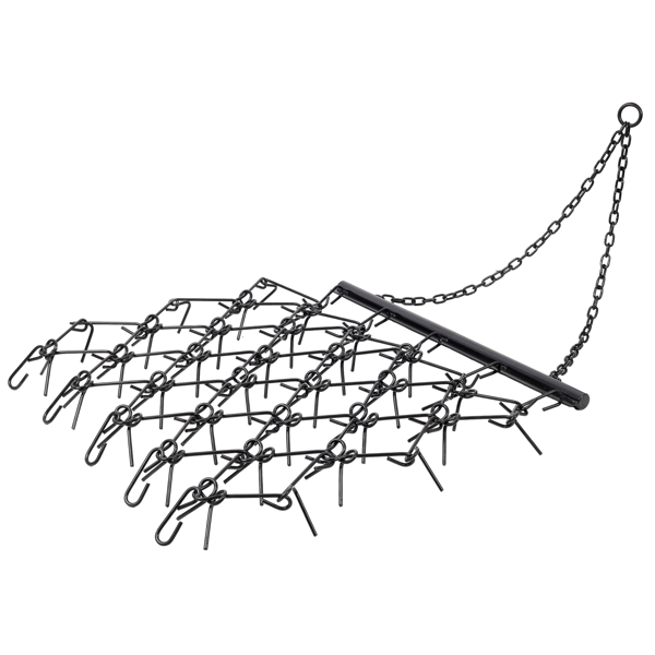 4FT Heavy-Duty Steel Drag Harrow,Field Leveling Chain Rake,Compatible with ATV UTV Compact Utility Tractors,Black Coated Durable Construction-1