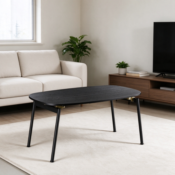 【禁售AM】 黑色 100*50*45cm 中纤板贴三胺+铁 折叠 茶几 CT0BLREL-10