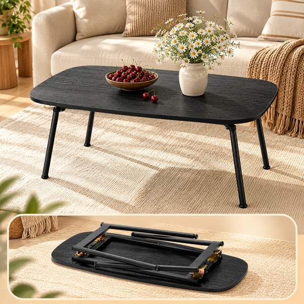【禁售AM】 黑色 100*50*45cm 中纤板贴三胺+铁 折叠 茶几 CT0BLREL-9