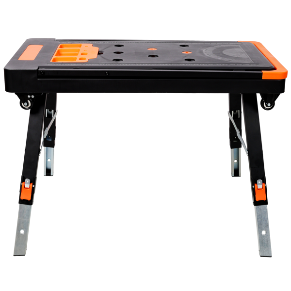 8-in-1 Multifunctional Folding Work Table with US Standard Socket, Portable Heavy Duty Workbench with Wheels for Garage Workshop Home Use-13