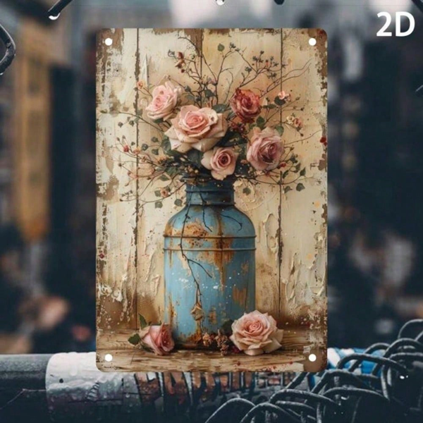 CIFbuy 几何金属壁饰 7.9×11.9英寸——2D平面铁艺招牌，耐用墙面挂饰，适用于客厅、卧室及现代家居美学（TikTok, temu 自提物流）-1