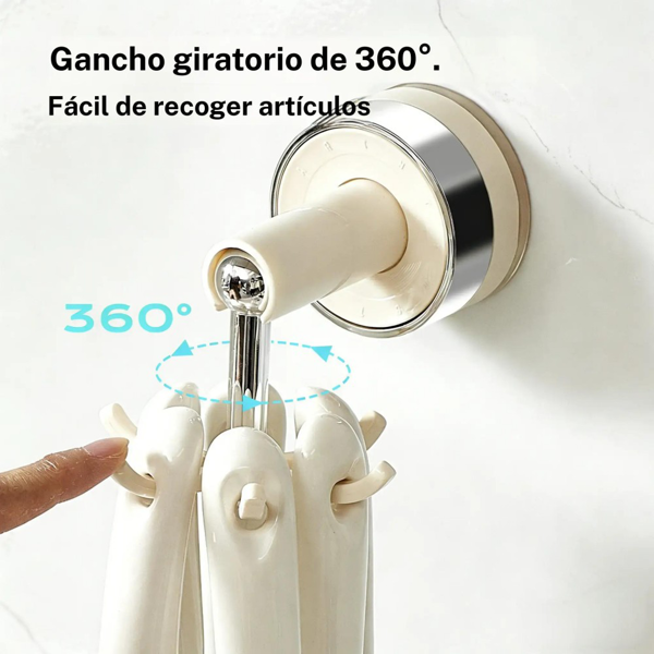 壁挂式360度旋转六爪挂钩-3