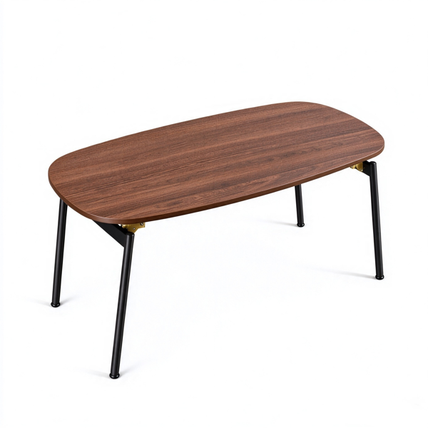 【禁售AM】咖啡色 80*40*45cm 中纤板贴三胺+铁 折叠 茶几 CT0BRRES-9