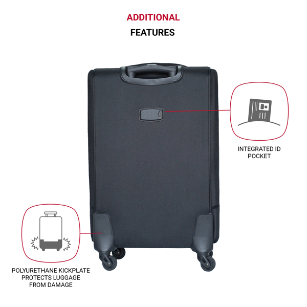 (20+24) Two-piece suitcase suitcase set Oxford trolley case without password lock universal wheel BLACK-8