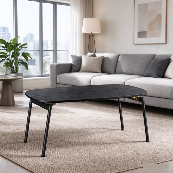 【禁售AM】 黑色 100*50*45cm 中纤板贴三胺+铁 折叠 茶几 CT0BLREL-13