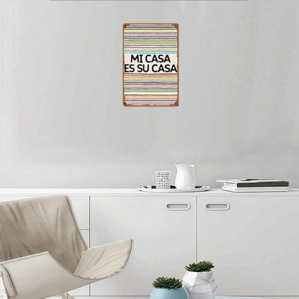 CIFbuy 锡制金属牌“Mi Casa Es Su Casa” 复古怀旧风厨房酒吧家居墙面装饰 8x12英寸 趣味乔迁礼物（TikTok, temu 自提物流）-3