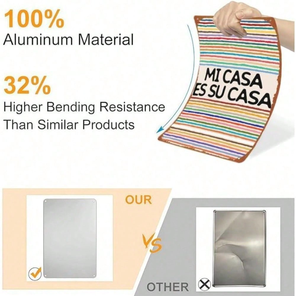 CIFbuy 锡制金属牌“Mi Casa Es Su Casa” 复古怀旧风厨房酒吧家居墙面装饰 8x12英寸 趣味乔迁礼物（TikTok, temu 自提物流）-4