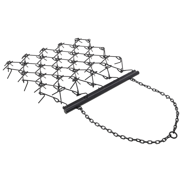 4FT Heavy-Duty Steel Drag Harrow,Field Leveling Chain Rake,Compatible with ATV UTV Compact Utility Tractors,Black Coated Durable Construction-4
