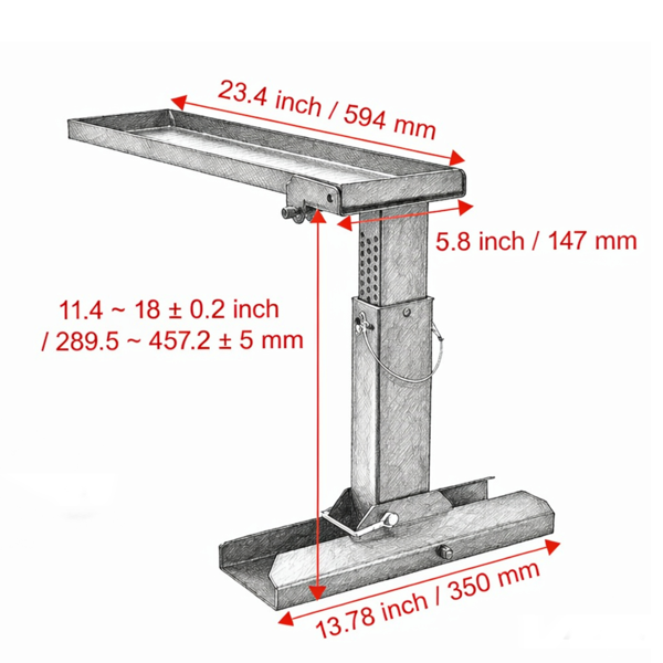 用于楼梯和不平坦地面的折叠梯子找平器，23.4“x 11.4–18”支撑面钢制楼梯梯子稳定器-3