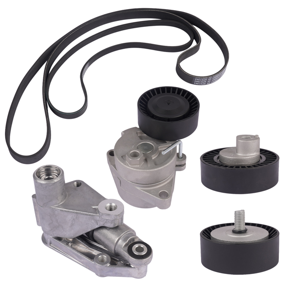 皮带涨紧轮套装 Idler Pulley Kit + Serpentine Belt + Tensioner Replacement for BMW Z4 X3 X5 E36 E39 E46 E53-6