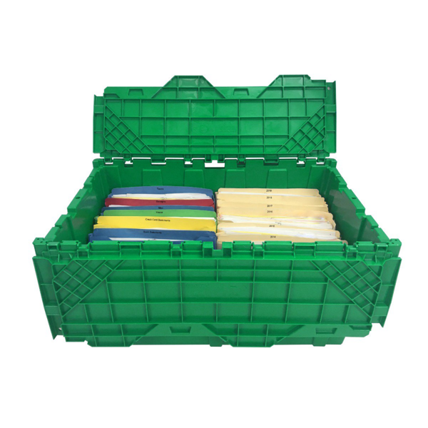 27×17×12 英寸塑料收纳箱，绿色，1 个装-4