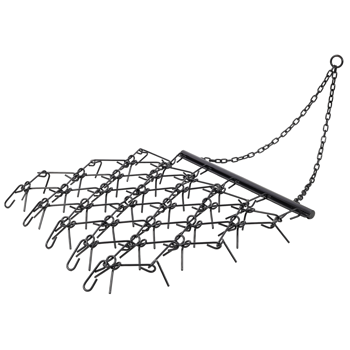 4FT Heavy-Duty Steel Drag Harrow,Field Leveling Chain Rake,Compatible with ATV UTV Compact Utility Tractors,Black Coated Durable Construction