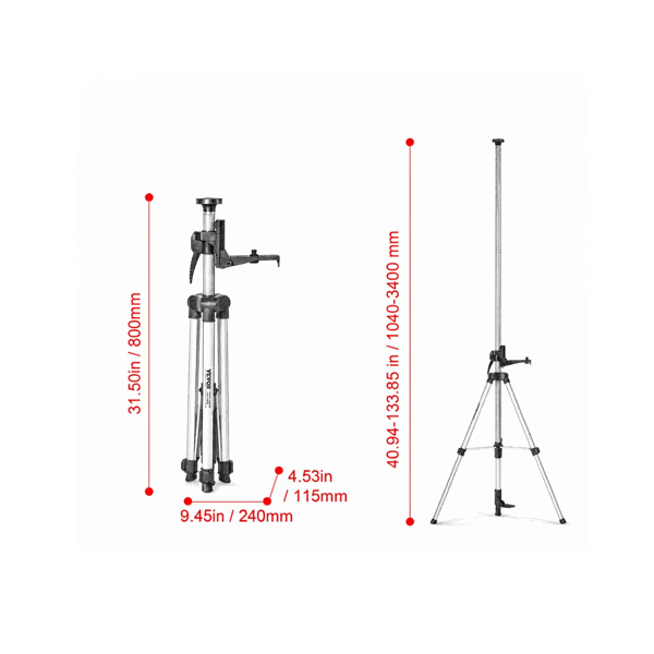 40.94–133.85“激光水准仪三脚架，带1/4”-20和5/8”-11螺纹安装的三脚架-3