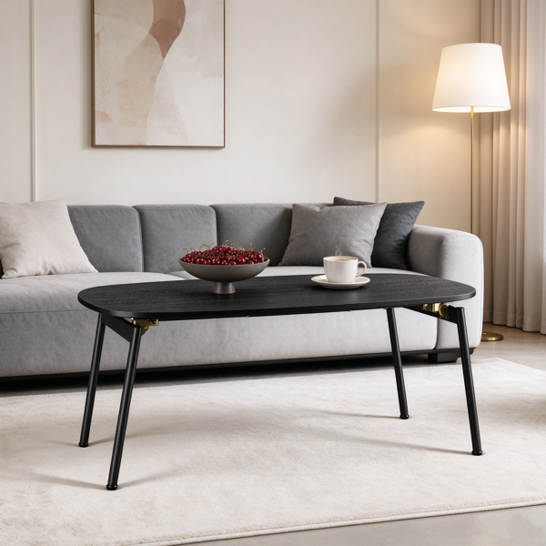 【禁售AM】 黑色 100*50*45cm 中纤板贴三胺+铁 折叠 茶几 CT0BLREL-11