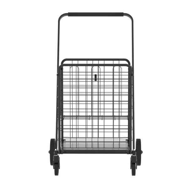 Extra Large Shopping Cart,Grocery Cart on Wheels, Foldable Utility Shopping Carts with Double Basket and 360° Rolling Swivel Wheels for Groceries Laundry-7